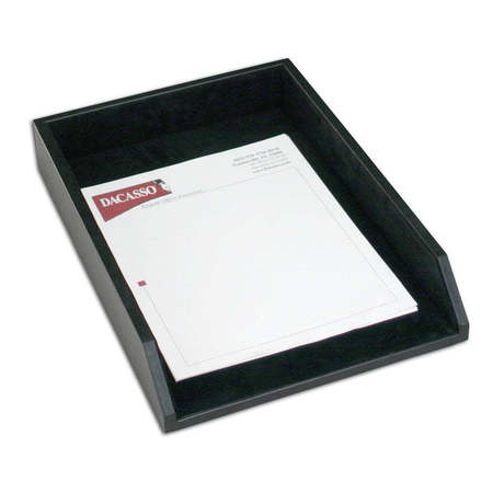 Dacasso Black Leather 4-Piece Desktop Organizer Desk Set DF-1005